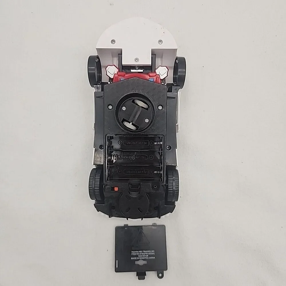 Car Robot Toy Police Transformer With Lights And Sounds 2-In-1 Bump And Go